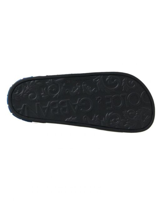 Dolce & Gabbana Black Saint Barth Slide Sandals