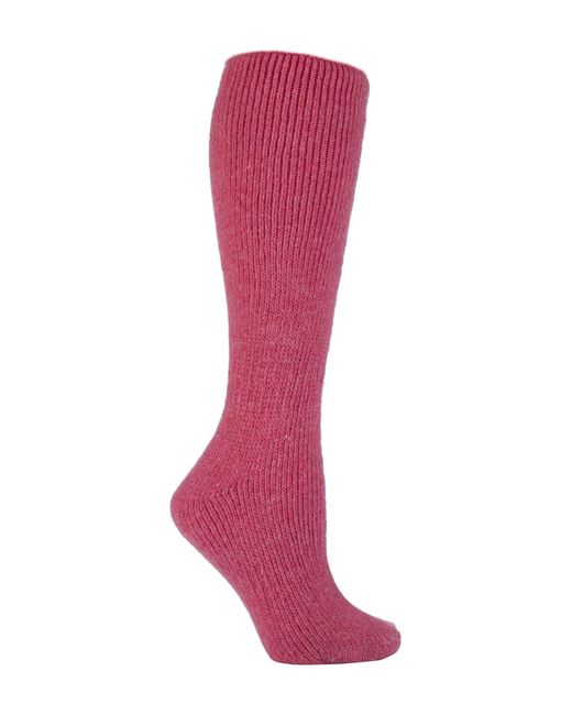 Heat Holders Pink Ladies Extra Long Thick 2.7 Tog Coloured Knee High Wool Socks