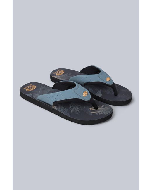 Mountain Warehouse Gray 'Jekyl' Flip Flops With Soft Padded Upper Straps Slip-On Beach Sandals Outdoors for men