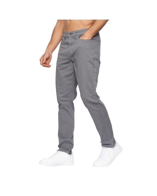 Duck and Cover Gray Franztown Slim Chinos (Dark) for men