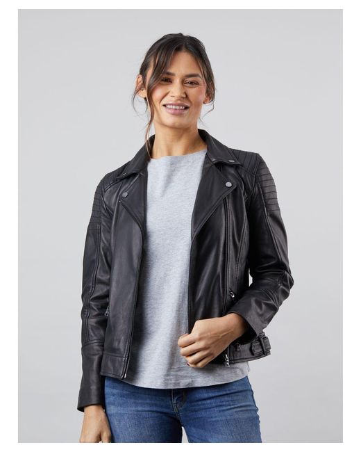 Lakeland Leather Gray Millie Biker Jacket