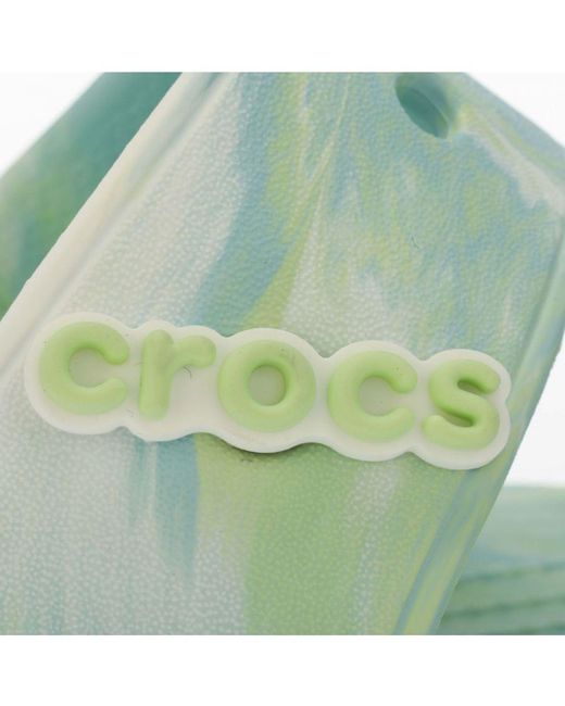 CROCSTM Dames Lichtgewicht Flexibele Classic Marbled Foam Sandalen In Groen in het Blue