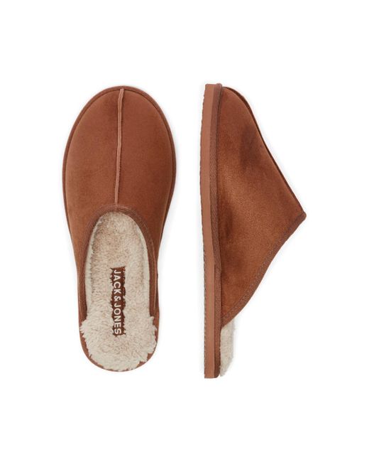 Jack & Jones Brown Instappers Jfwdudely Microfiber Slipper Almond for men