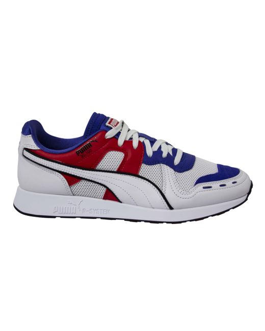 PUMA Blue Rs-100 Sound Leather Lace Up Running Trainers 368025 01 Textile for men