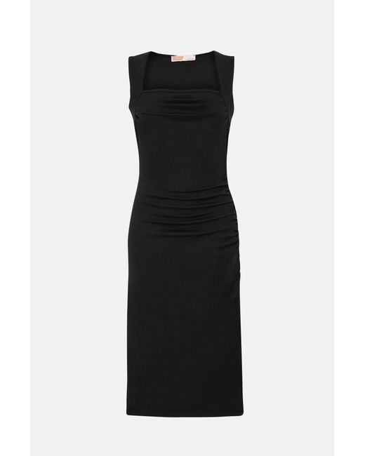 Hiccup Black Square Neck Bodycon Midi Dress