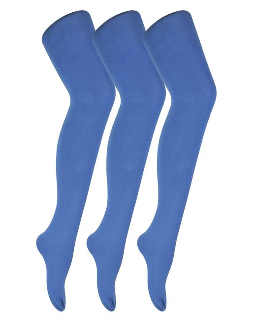 Sock Snob Blue 3 Pair Multipack Coloured Opaque 80 Denier Tights