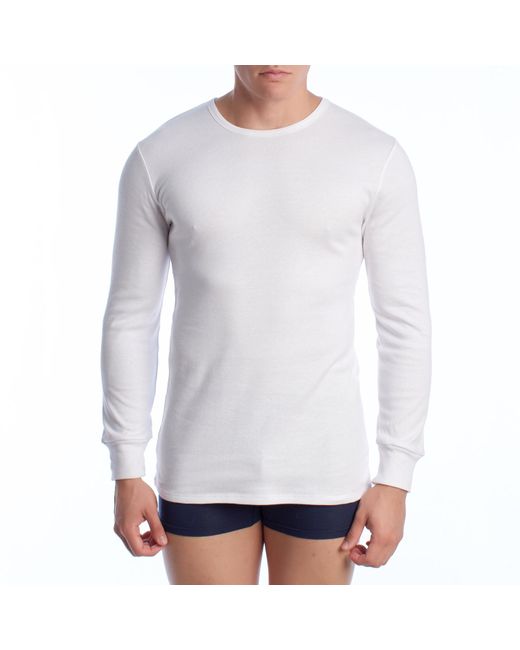 Abanderado White Long Sleeve Cotton Thermal T-Shirt A0258 for men