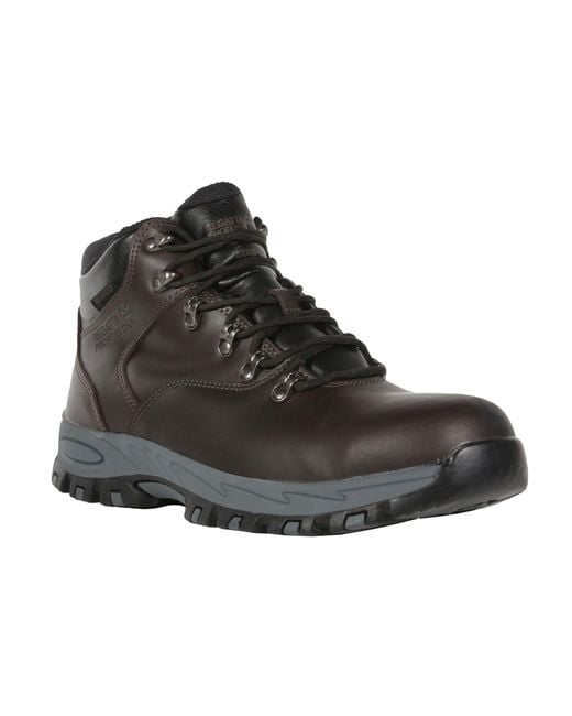 Regatta Black Gritstone Leather Safety Boots (Peat) for men