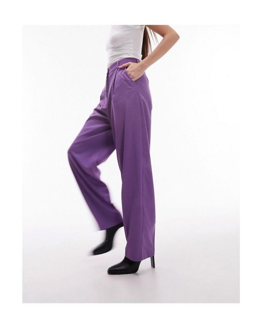TOPSHOP Purple Co-Ord Button Fly Slouch Peg-Leg Trouser
