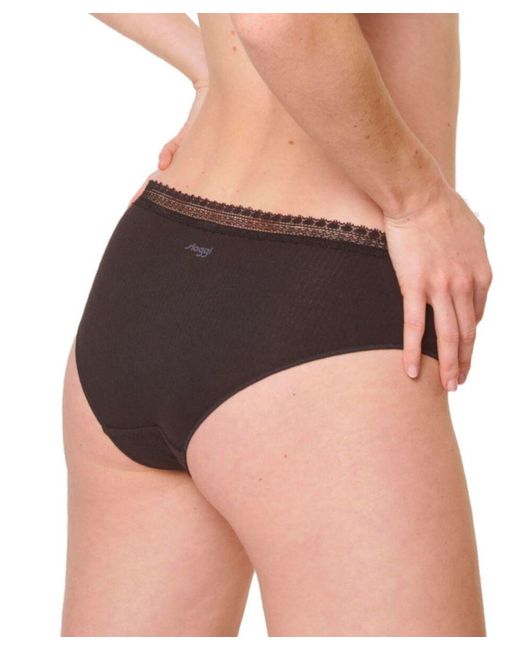 Sloggi Black Go Ribbed Hipster Briefs 2 Pack