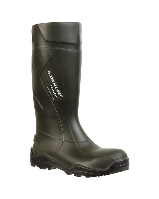 Dunlop Green Adults Purofort Plus Full Safety Wellington Boots