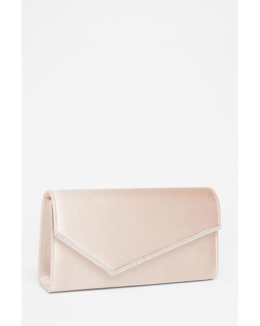 Quiz Natural Diamante Envelope Clutch