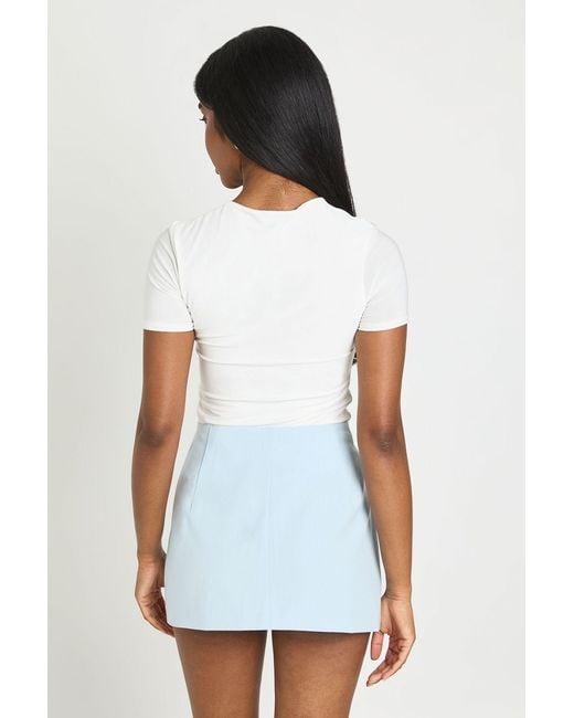 Boohoo White Tailored Micro Mini Skirt