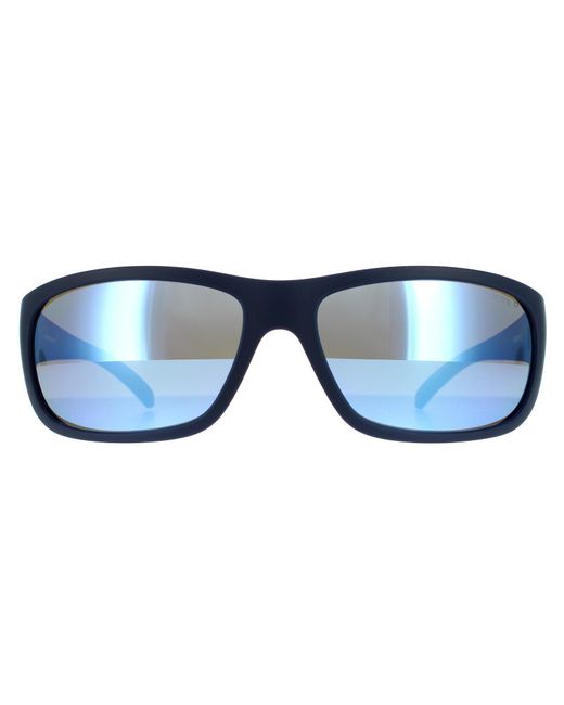 Arnette Blue Rectangle Matte Dark Mirror Water Sunglasses for men