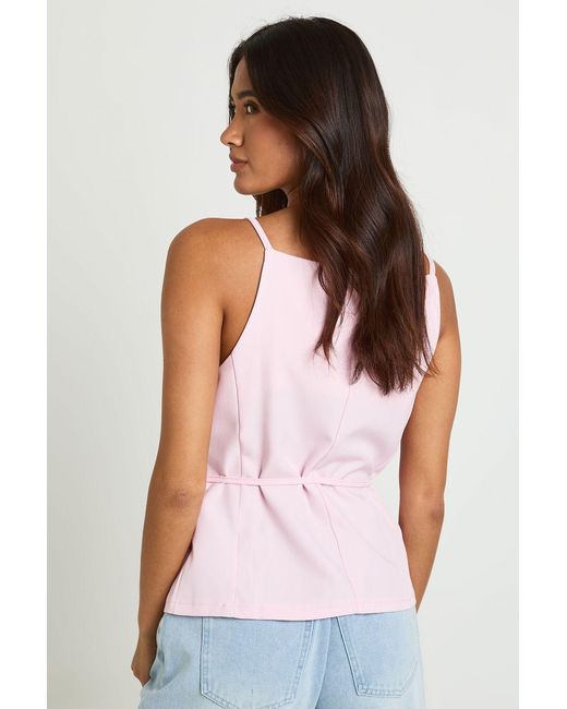 Boohoo White Belted Strappy Square Neck Waistcoat