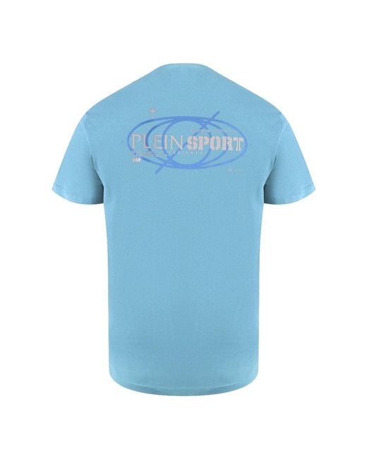 Philipp Plein Blue Geo Logo Stretch T-Shirt for men