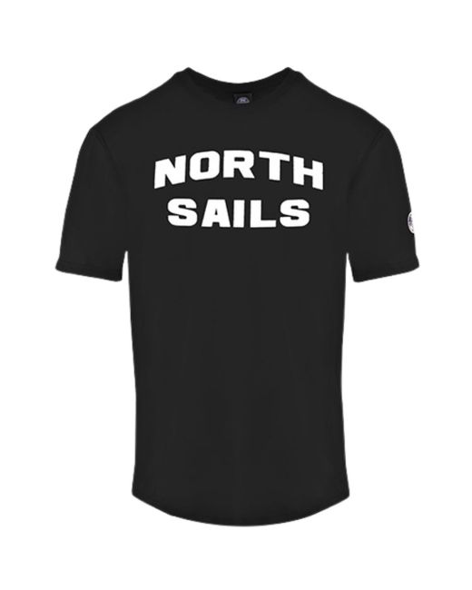 North Sails Circle Logo Schwarzes T-Shirt in Black für Herren