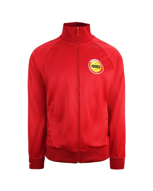 Mitchell & Ness Red Houston Rockets Track Jacket Taped Top Trjkda18017 Hrosc for men