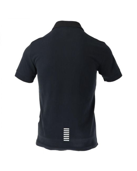 EA7 Black Emporio Armani 7 Polo T-Shirt Cotton for men