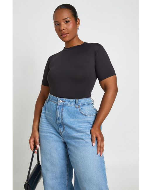 Boohoo Blue Plus Second Skin Crew Neck Everyday Tee