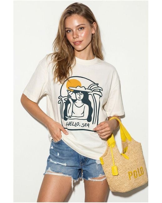 Bianco Lucci White Cotton Elastane T-Shirt