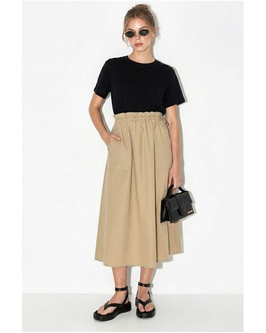 Bianco Lucci Multicolor Cotton Blend Midi Dress