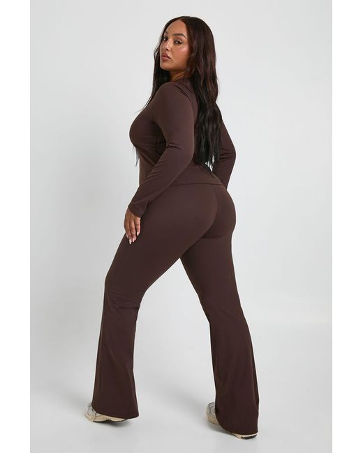 Boohoo Blue Plus Super Soft High Waist Flared Legging