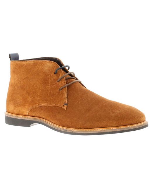 Gabicci Brown Shoreditch Suede Leather Desert Boots Tan for men
