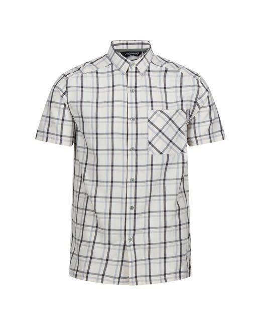 Regatta Gray Mindano Viii Checked Short-Sleeved Shirt /Ash//Marshmallow) for men