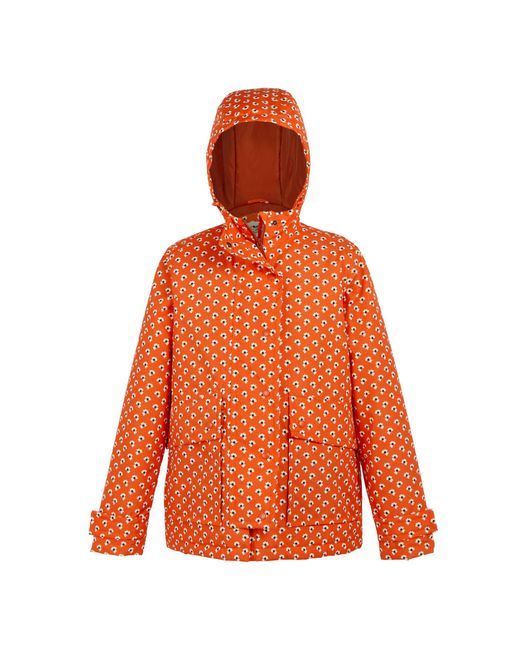 Regatta Orange Ladies Orla Kiely Clover Mid Length Waterproof Jacket