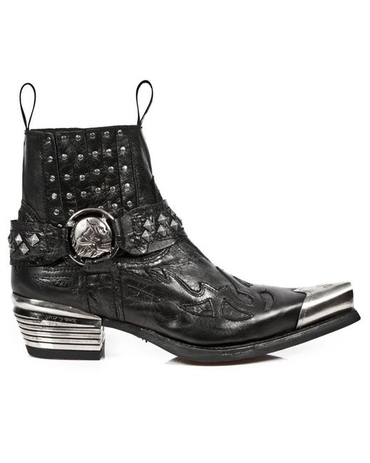 New Rock Black Metal Gothic Boots-7950P-S1 for men