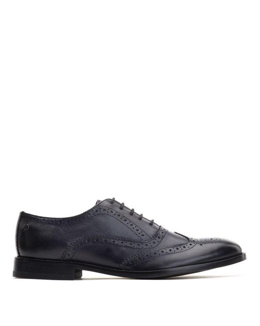 Base London Blue Darcy Burnished Leather Brogue Shoes for men