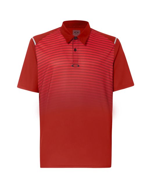 Oakley Red Short Sleeve Striped Golf Polo Shirt 434229 80U for men