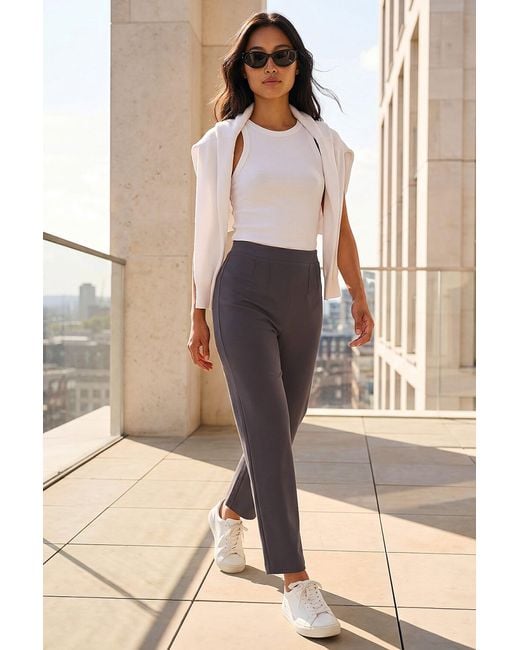 Roman Brown Petite Straight Leg Ponte Stretch Trouser