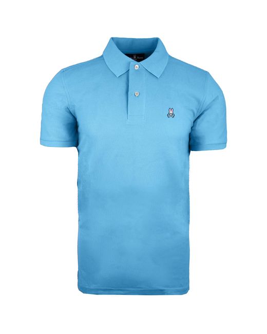 Psycho Bunny Blue By Robert Godley Short Sleeve Polo Shirt B6K001S7Pc Bbl Cotton for men