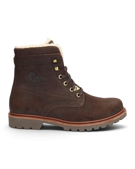 Panama Jack Brown Leather Waterproof Lace-Up Ankle Boots for men