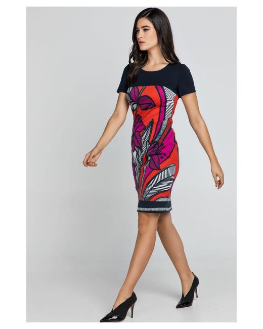 Conquista Blue And Floral Dress By Fashion