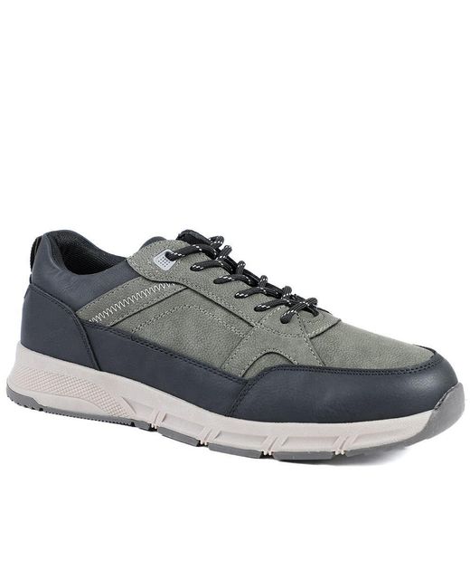 Jones Bootmaker Gray Wide Fit Rugged Lace Up Trainers for men