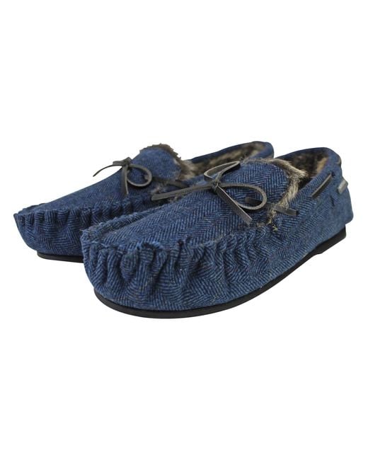 Dunlop Blue Moccasin Slippers With Memory Foam for men