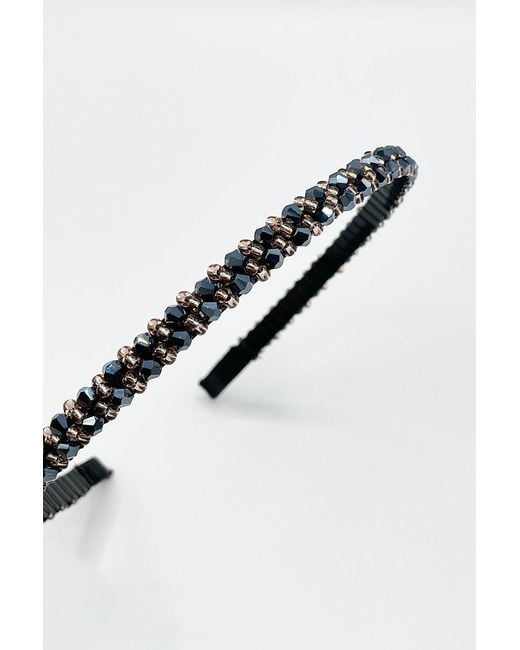 SVNX Black Two Tone Crystal Headband