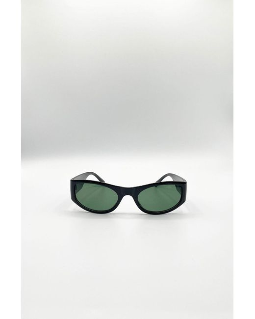 SVNX Black Racer Wrap Around Sunglasses