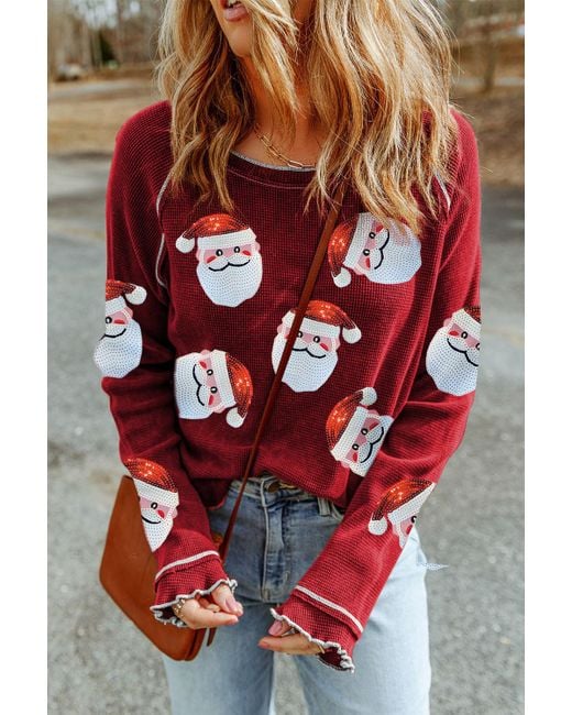 Azura Exchange Red Weihnachts-Pullover Mit Santa-Motiv