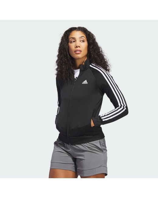 Adidas Black Primegreen Essentials Warm-Up Slim 3-Stripes Track Jacket