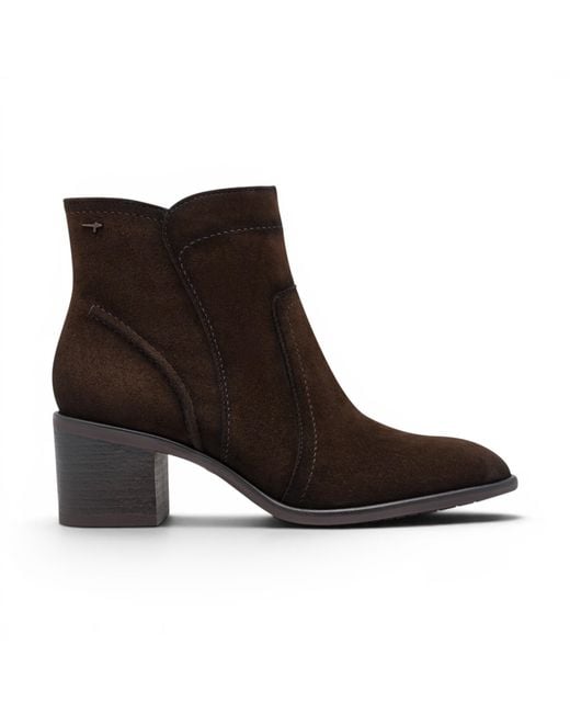Tamaris Brown Mocca Suede Leather Heeled Ankle Boots