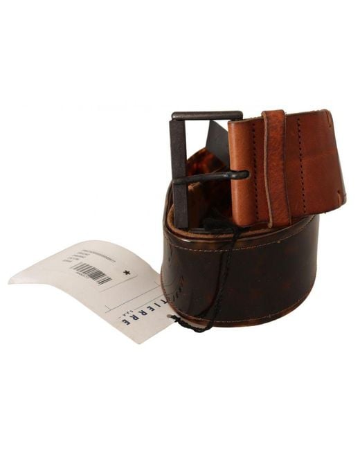 Ermanno Scervino Brown Vintage-tone Leather Belt With Buckle Fastening