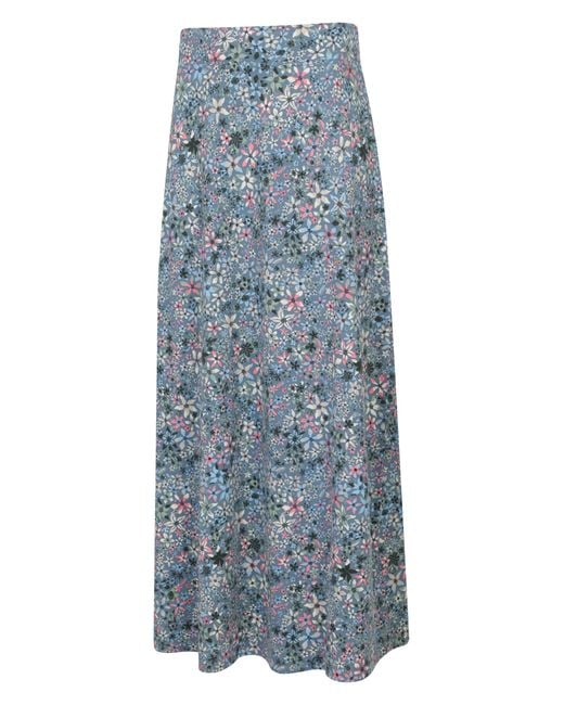 Mountain Warehouse Blue 'Shore' Long Jersey Skirt Breathable Sun Protection Summer Outfit Cotton