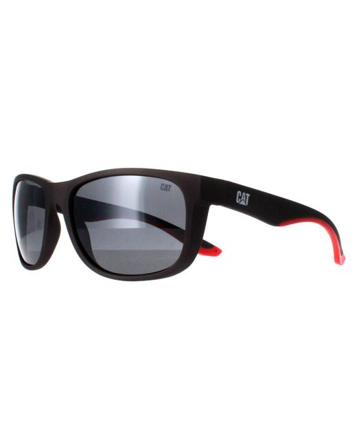 Caterpillar Black Rectangle Matte Dark Flash Polarized Cts-8011 for men