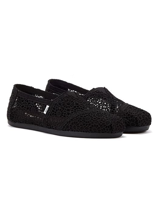 TOMS Black Apargata Crochet Espadrilles Sandal