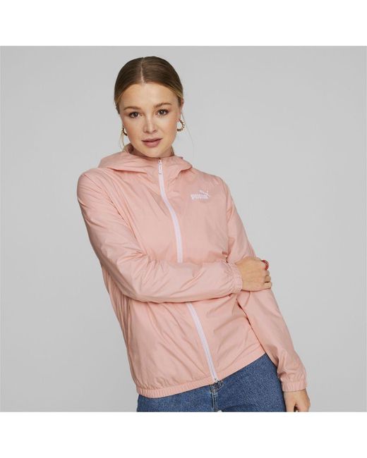 PUMA Essentials Solid Windbreaker Jacket in Pink | Lyst UK