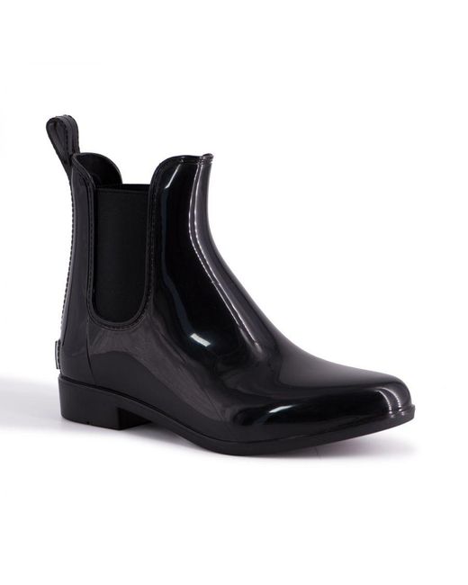 Aus Wooli Black Australia Rainboots With Sheepskin Insole Included Leather